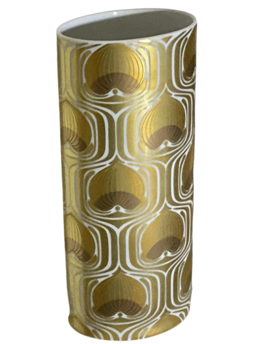 Vintage Rosenthal Studio Linie Bjorn Wiinblad Lotus Gold Porcelain Vase